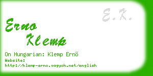 erno klemp business card